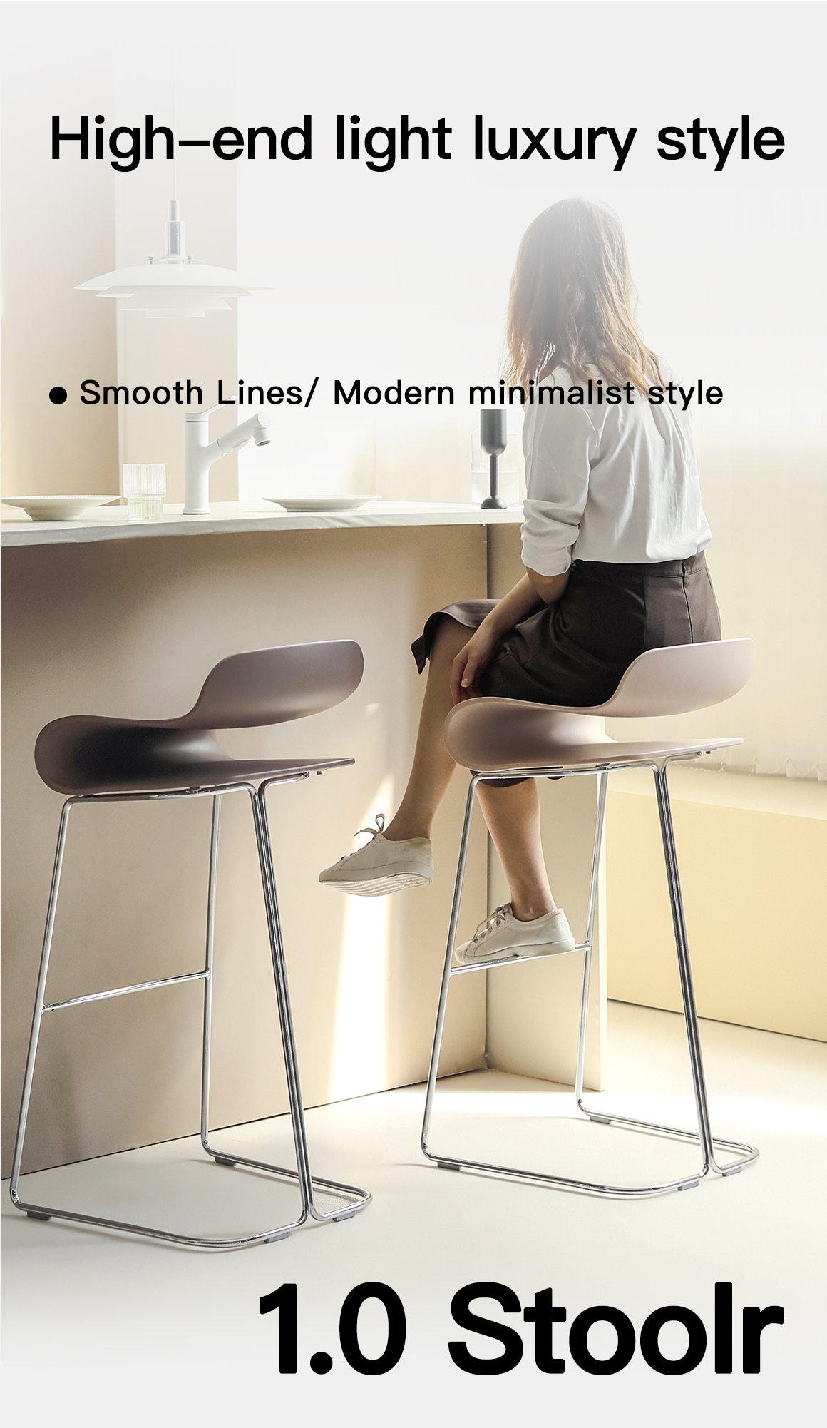 1.0 bar chair with electroplated finish