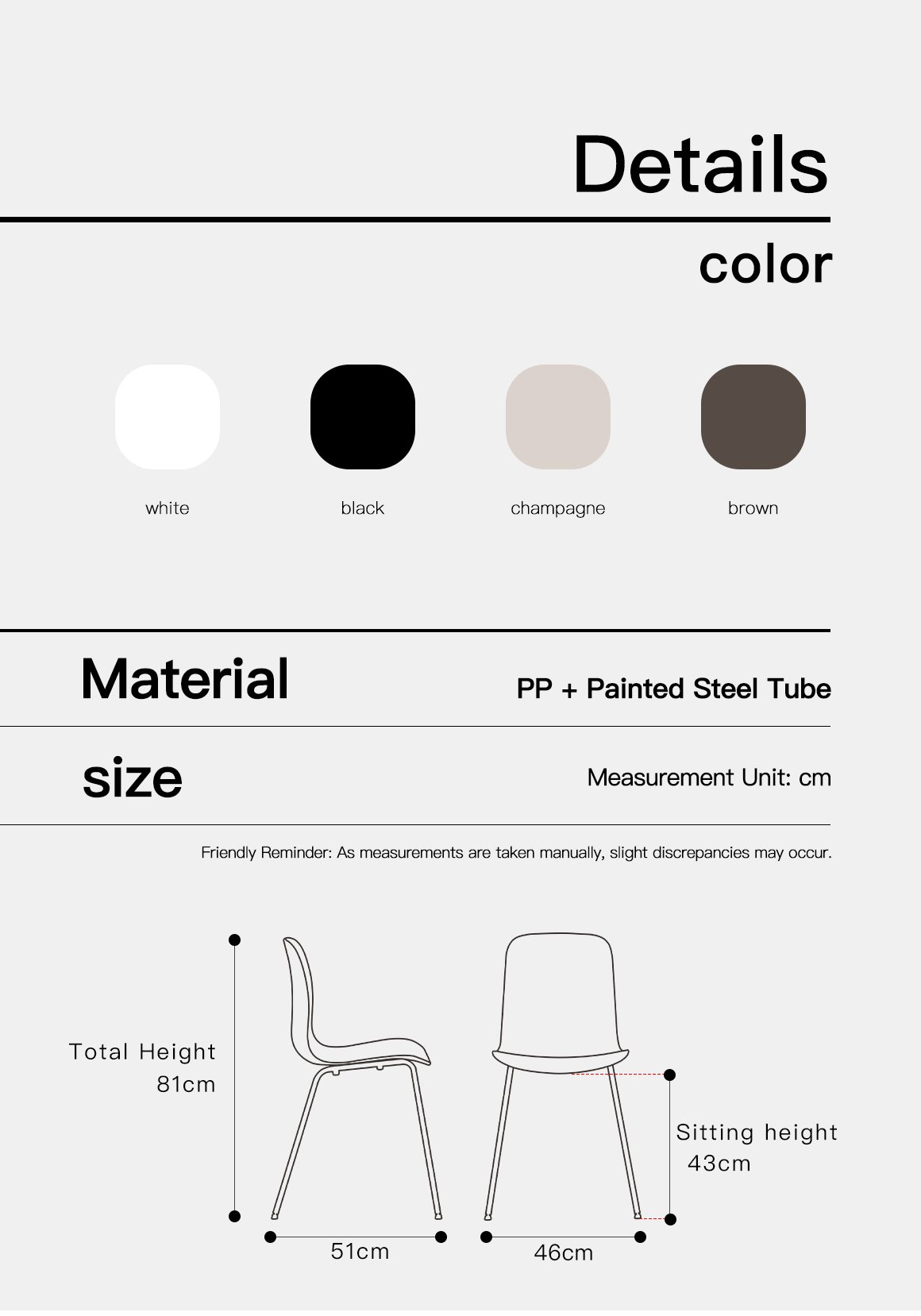 6.0 armless chair (solid color)