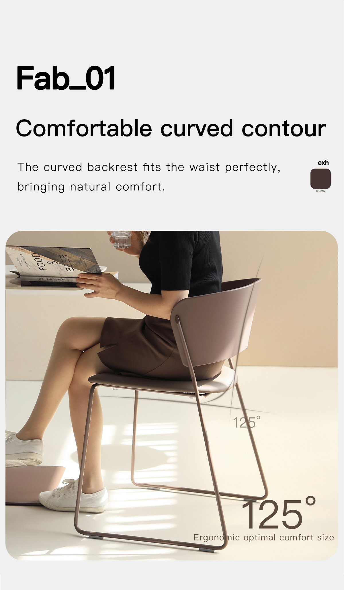 4.0 version u shaped leg chair (solid color style)
