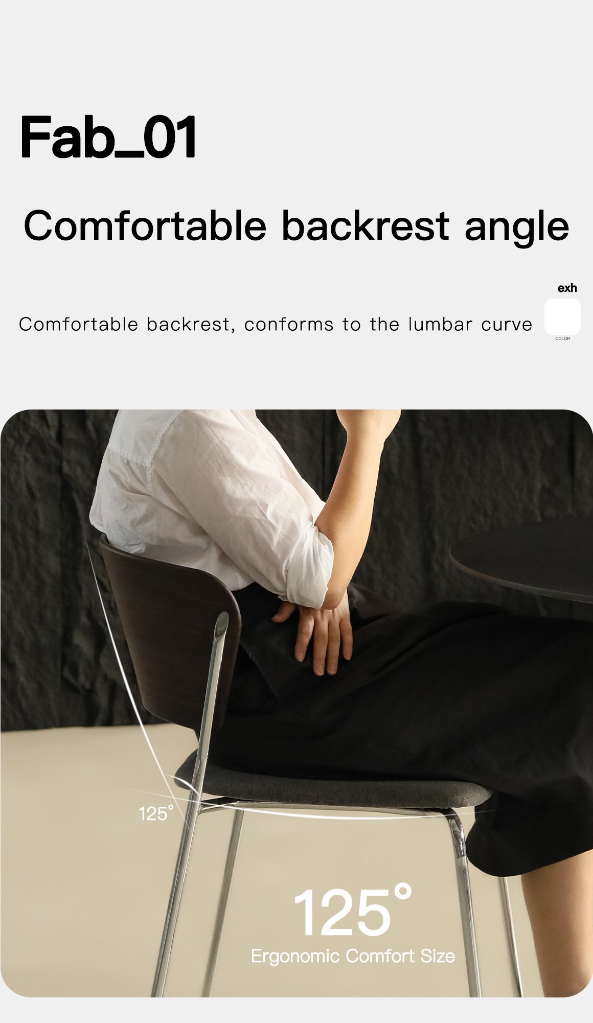 version 4.0 straight leg chair (wood grain + electroplated finish)