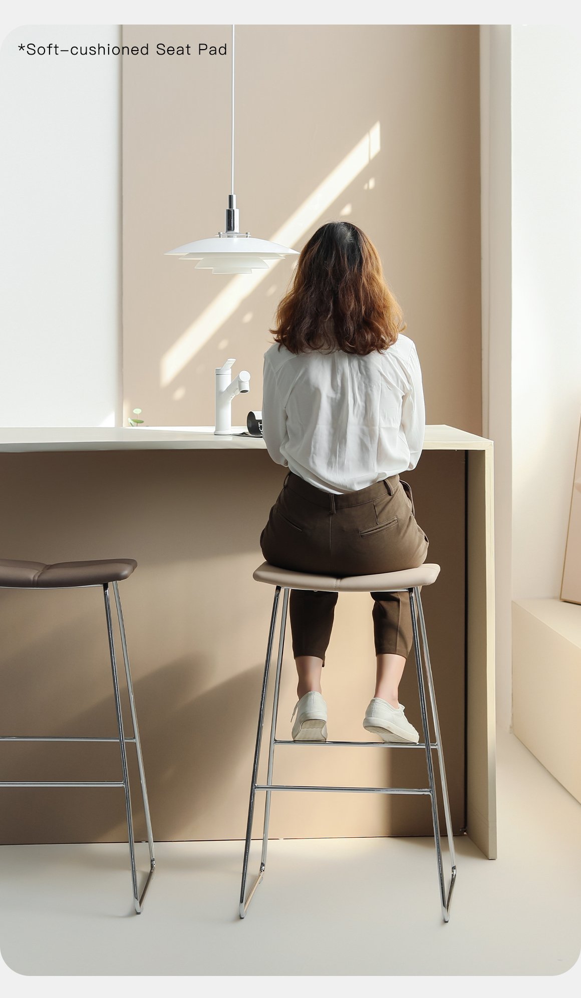 5.0 upholstered bar stool (electroplated finish)