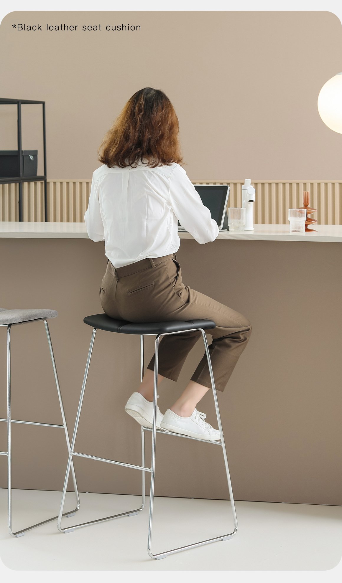 5.0 upholstered bar stool (electroplated finish)