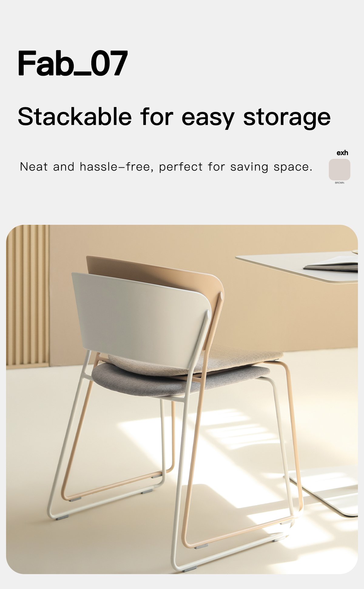 4.0 version u shaped leg chair (solid color style)